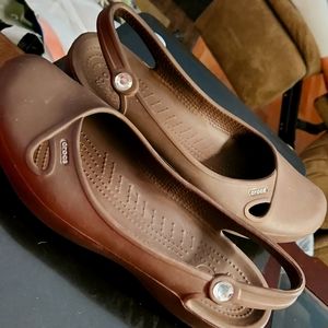 Shoes- crocs, size 11, brown